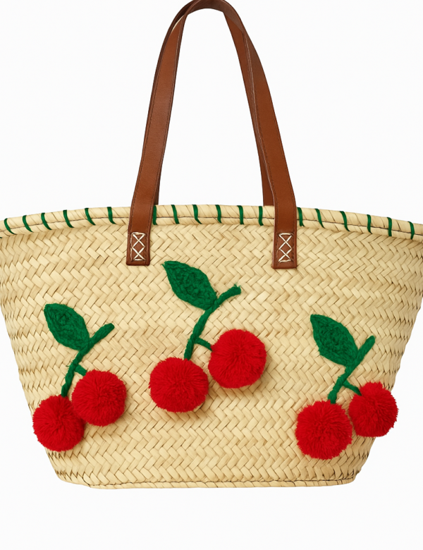 ACCESORIOS MUJER LLORET DE MAR BOLSO CALMALLORET CALMA FLORES CAPAZO ESTRELLA DE MAR MARGARITAS MINI TOTE BAG CEREZAS