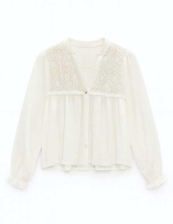 COMPRAR CAMISA BLANCA MUJER BORDADA