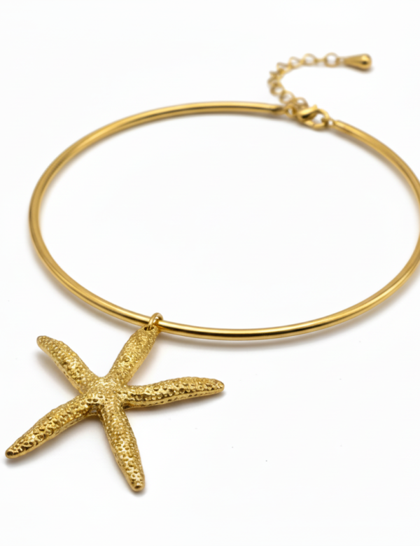 COMPRAR COLLAR ACERO INOXIDABLE RIGIDO ESTRELLA MUJER