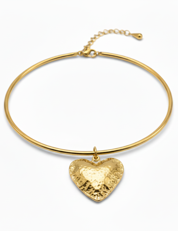 COMPRAR COLLAR ACERO INOXIDABLE RIGIDO CORAZON MUJER