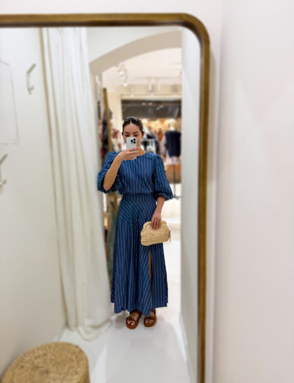 COMPRAR CONJUNTO ELEGANTE MUJER AUZL RAYAS BLANCAS