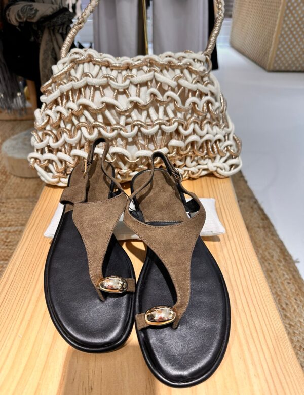 COMPRAR SANDALIA MARRON MUJER JOYA DORADA VERANO