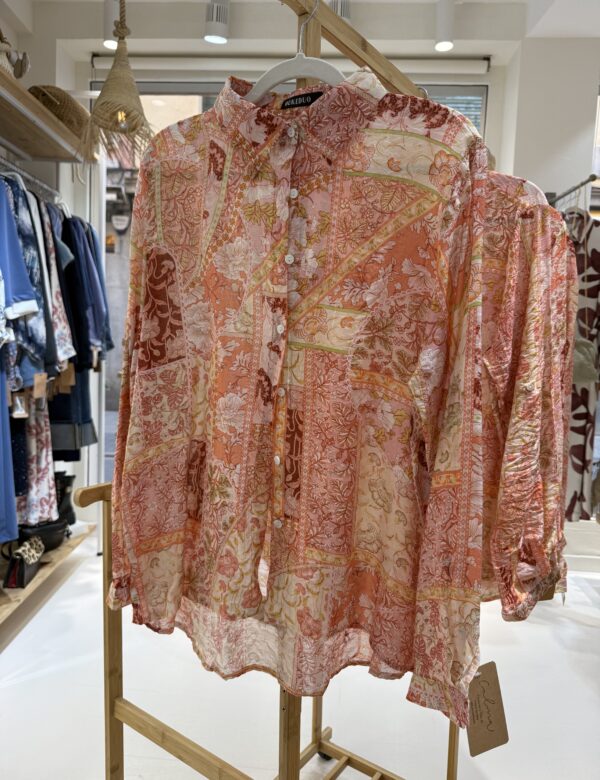 comprar camisa mujer primavera verano coral mosaico terracota boho bohemio veraniego