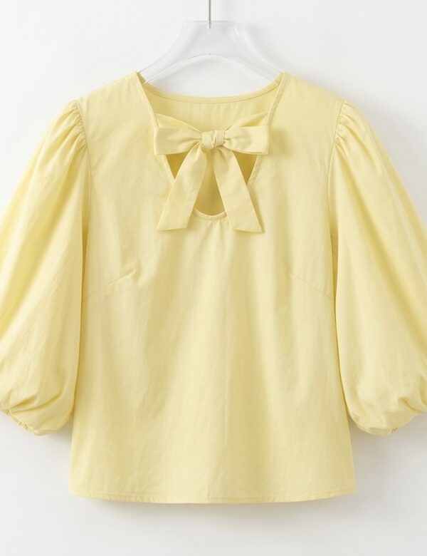 COMPRAR CAMISA MUJER VERANO PRIMAVERA LAZO MANGA ABULLONADA ELEGANTE CASUAL ROMANTICA