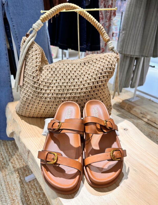 COMPRAR SANDALIA CAMEL MUJER HEBILLAS DORADAS VERANO