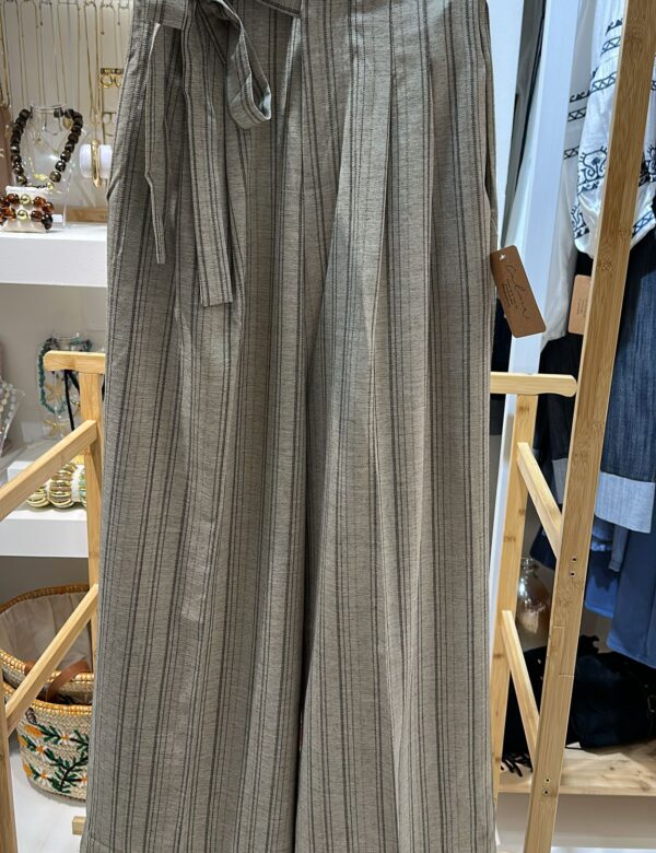 comprar Pantalón culotte mujer, pantalón palazzo lino, pantalones anchos rayas, ropa lino mujer, estilo relajado mujer