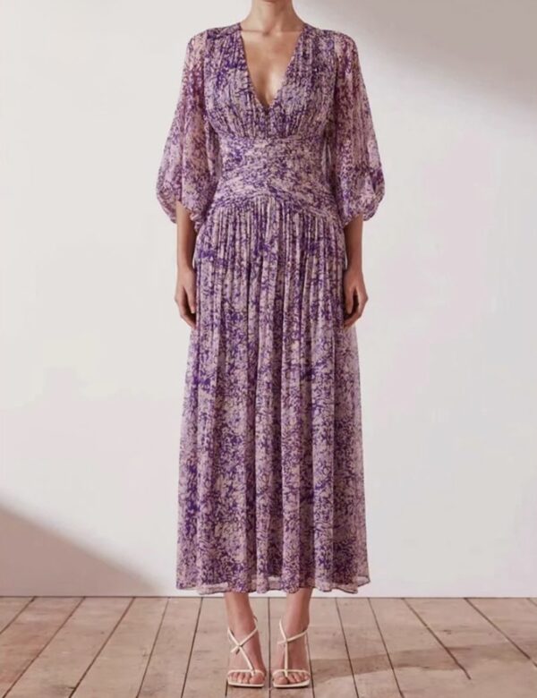 COMPRAR Vestido midi boho, vestido estampado paisley mujer, vestido romántico de flores, moda bohemia 2026, vestido con borlas y bordados.